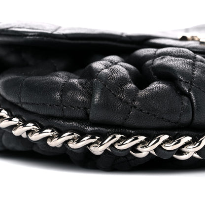 Chanel Washed Lambskin Quilted Medium Chain Around Messenger Black 8 of 14
