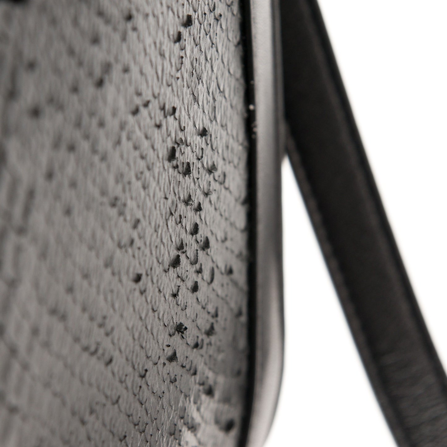 Python Calfskin Embossed Small Sac de Jour Black