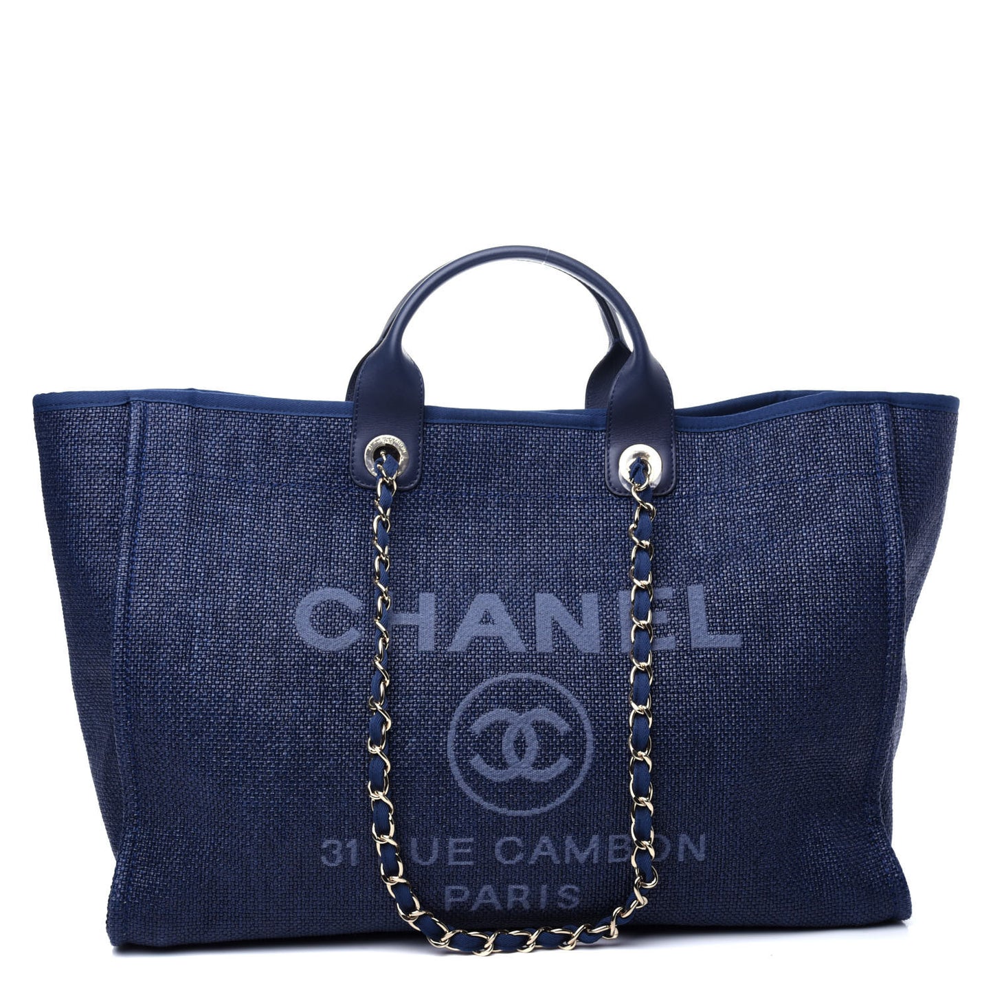 Canvas Medium Deauville Tote Dark Blue