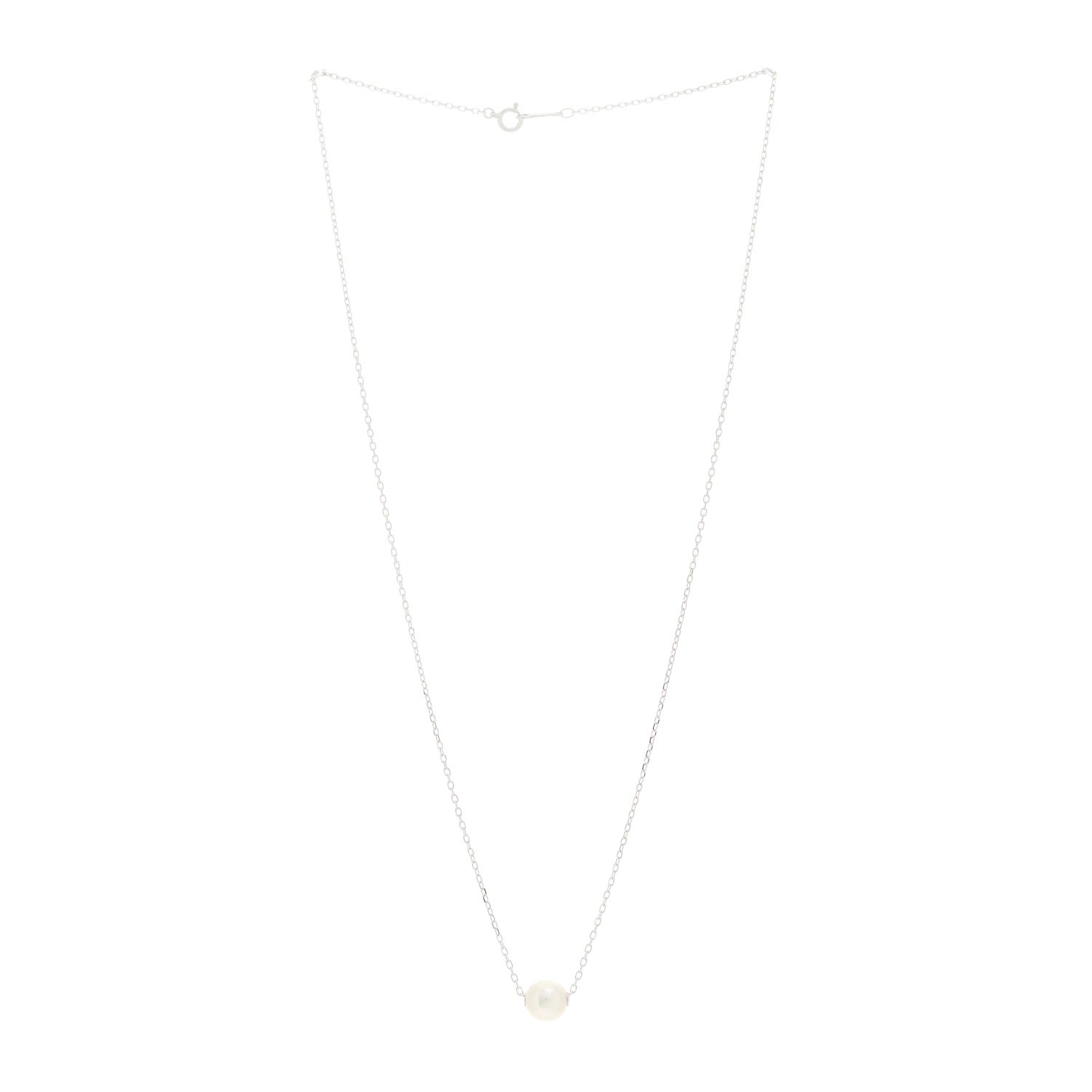 Mikimoto 18K White Gold Akoya Pearl 8mm Single Pendant Necklace 2 of 4