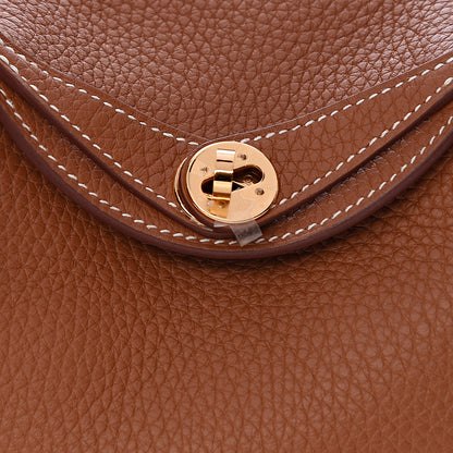 Hermes Taurillon Clemence Mini Lindy 20 Gold 10 of 11