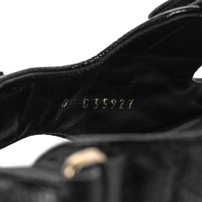 Chanel Grained Calfskin Velcro Dad Sandals 39 Black 9 of 10