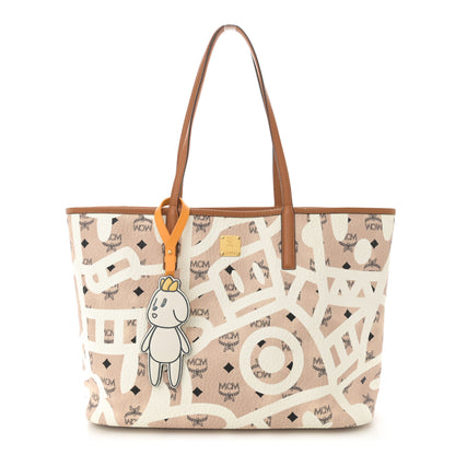MCM X Eddie Kang Visetos Medium Reversible Shopper Tote Natural 1 of 23