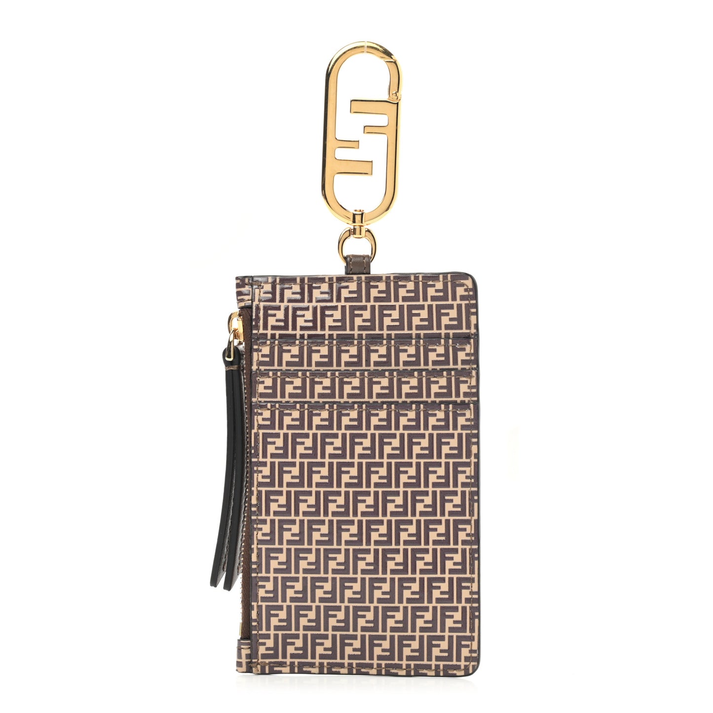 Vitello Liberty Micro FF Embossed O'Lock Card Holder Beige Amido Maya