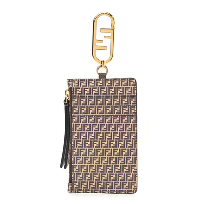 Fendi Vitello Liberty Micro FF Embossed O'Lock Card Holder Beige Amido Maya 1 of 8
