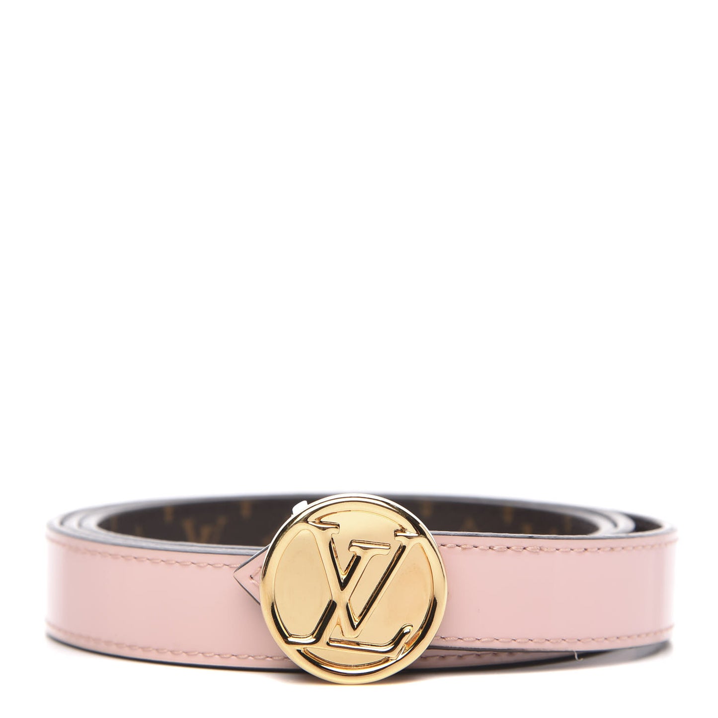 Monogram 25mm LV Circle Reversible Belt 85 34 Rose Ballerine