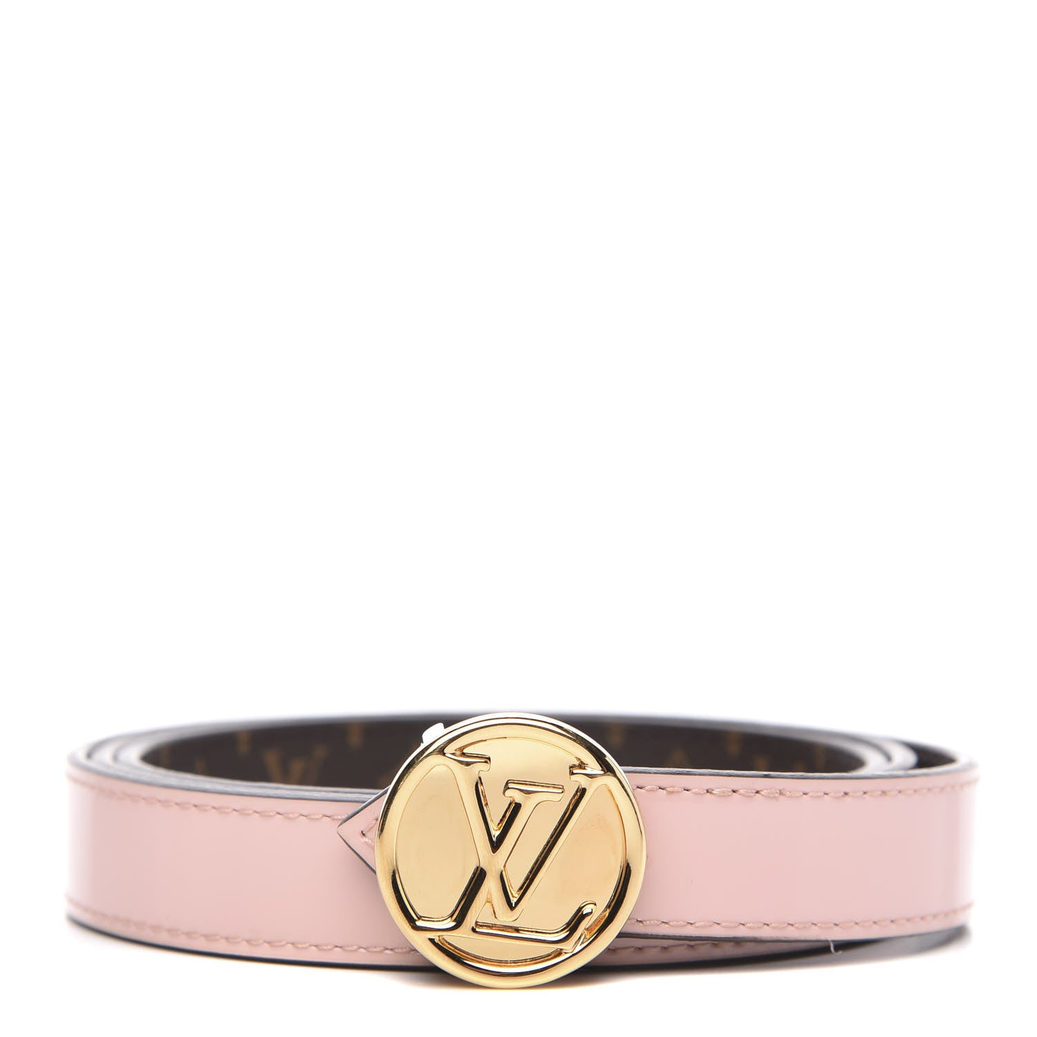 Louis Vuitton Monogram 25mm LV Circle Reversible Belt 85 34 Rose Ballerine 1 of 4