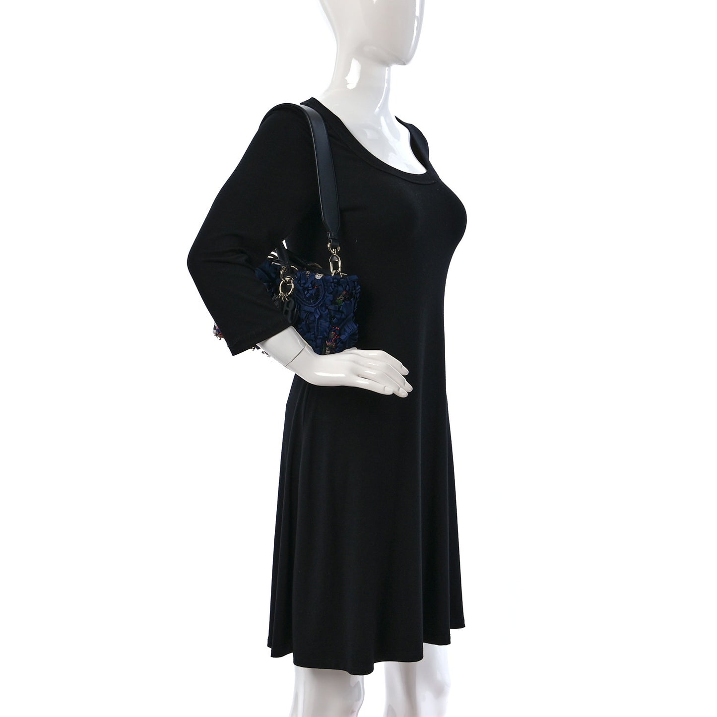 Ribbon Embroidered Beaded Floral Lady D-Joy Blue Multicolor