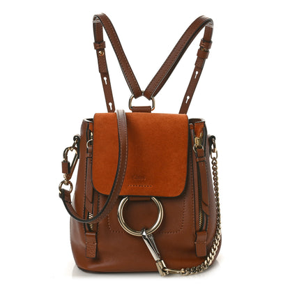Chloe Suede Calfskin Mini Faye Backpack Tan 1 of 9