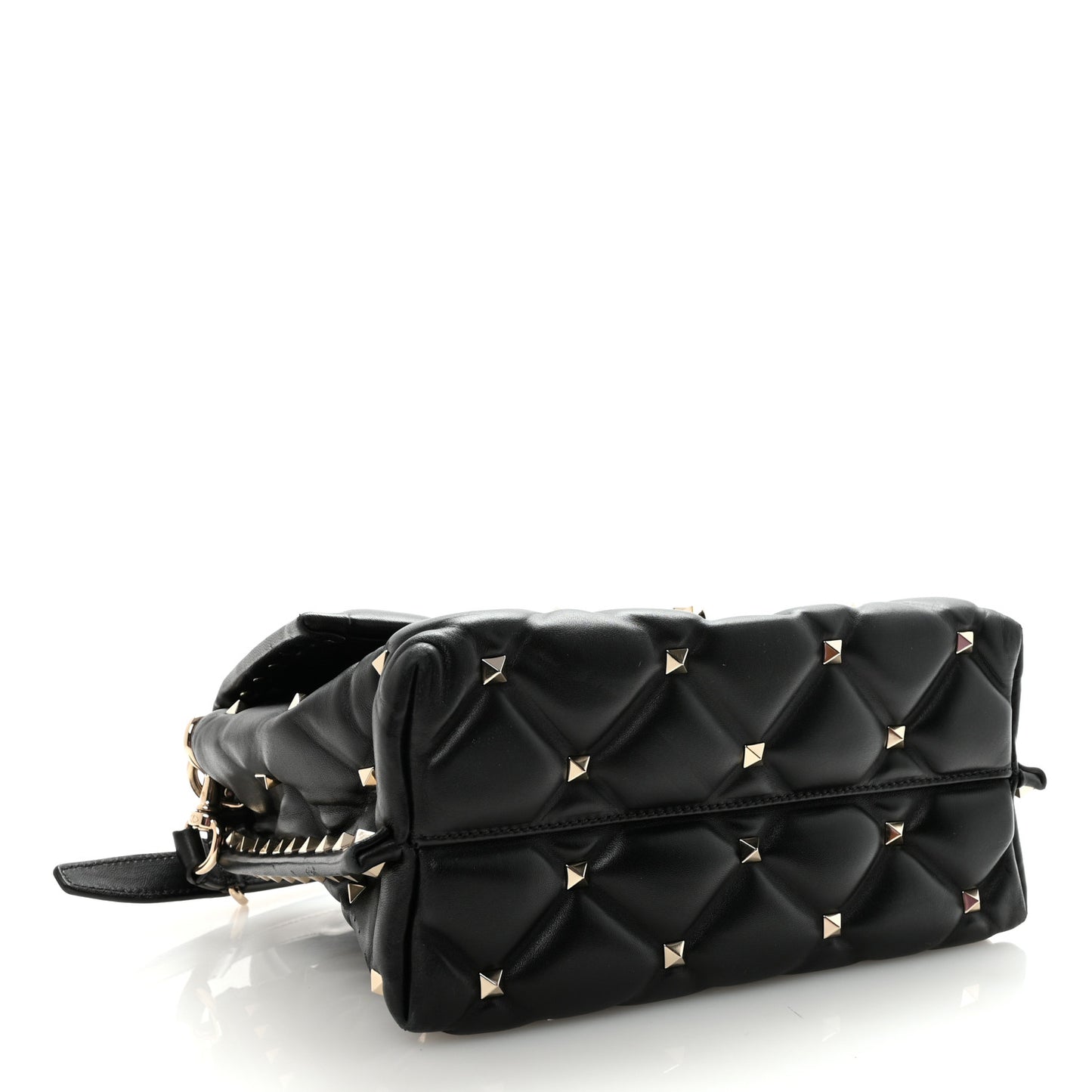 Lambskin VLTN Print Candystud Top Handle Bag Black