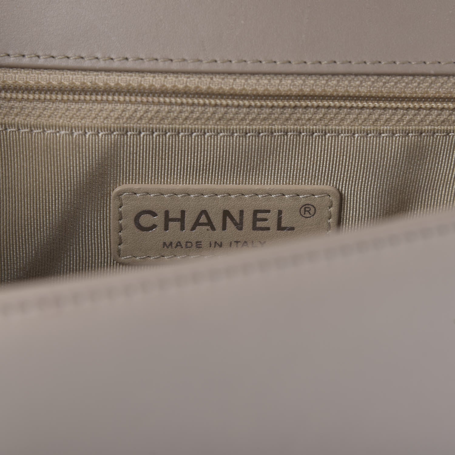 Chanel Patent Chevron Quilted New Medium Boy Flap Light Beige 8 of 13