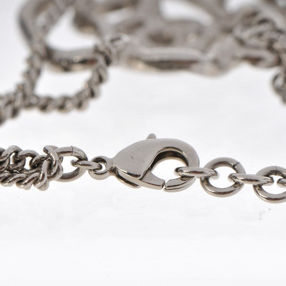 Chanel Swarovski Crystal Chain Camellia CC Bracelet Silver 3 of 3