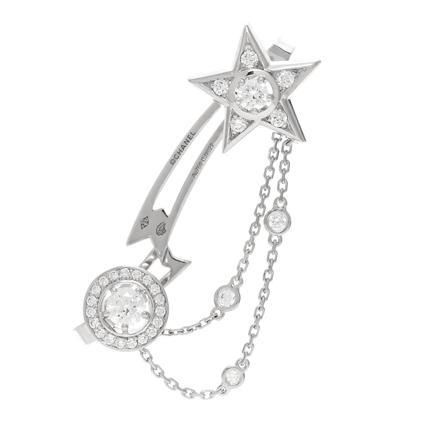 18K White Gold Diamond Comete 1932 Ear Cuff