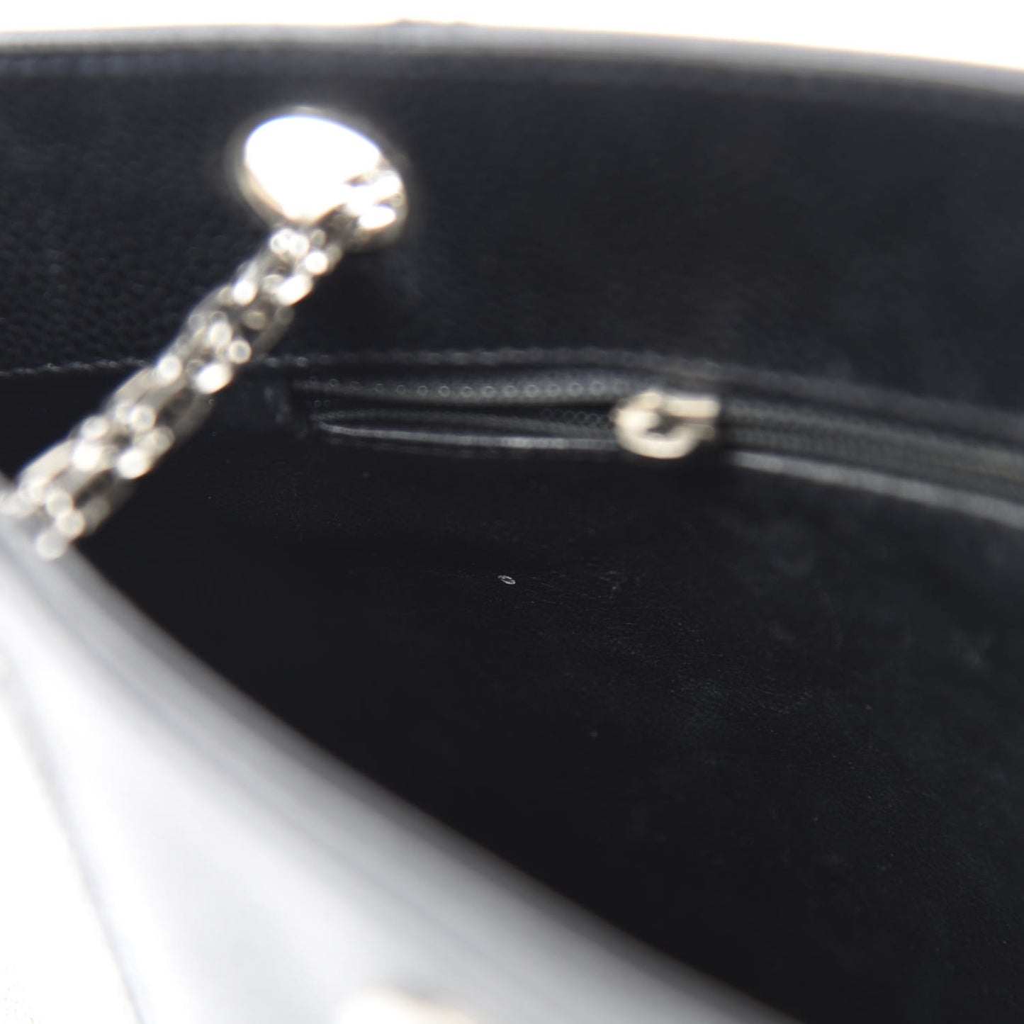 Grained Calfskin Bijoux Chain Shoulder Bag Black