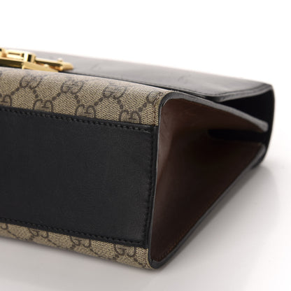 Gucci GG Supreme Monogram Calfskin Medium Padlock Shoulder Bag Beige Black Cuir 8 of 12