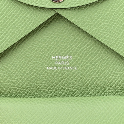Hermes Epsom Calvi Duo Card Case Vert Criquet 7 of 9
