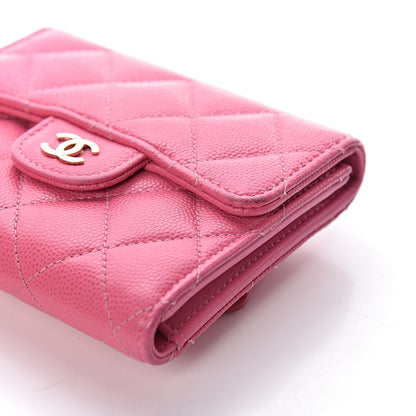 Chanel Caviar Quilted Compact Flap Wallet Pink 10 of 11