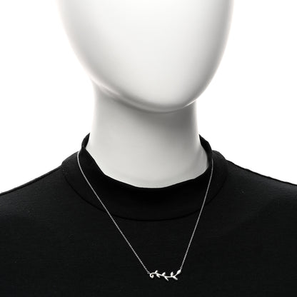 Tiffany Sterling Silver Paloma Picasso Olive Leaf Vine Pendant Necklace 2 of 4