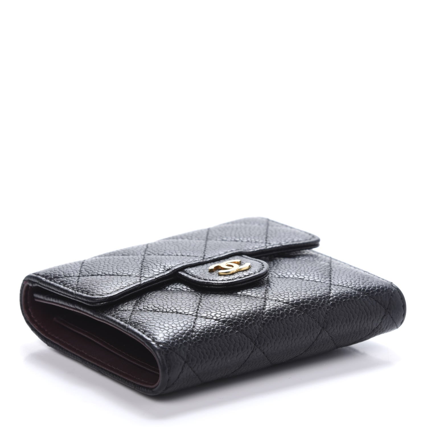 Chanel Caviar Quilted Compact Flap Wallet Black 4 of 11