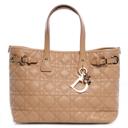 Christian Dior Coated Canvas Cannage Small Panarea Tote Beige 1 of 9