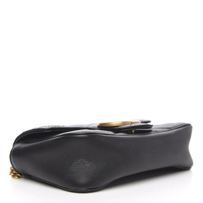 Gucci Calfskin Matelasse Super Mini GG Marmont Shoulder Bag Black 4 of 13