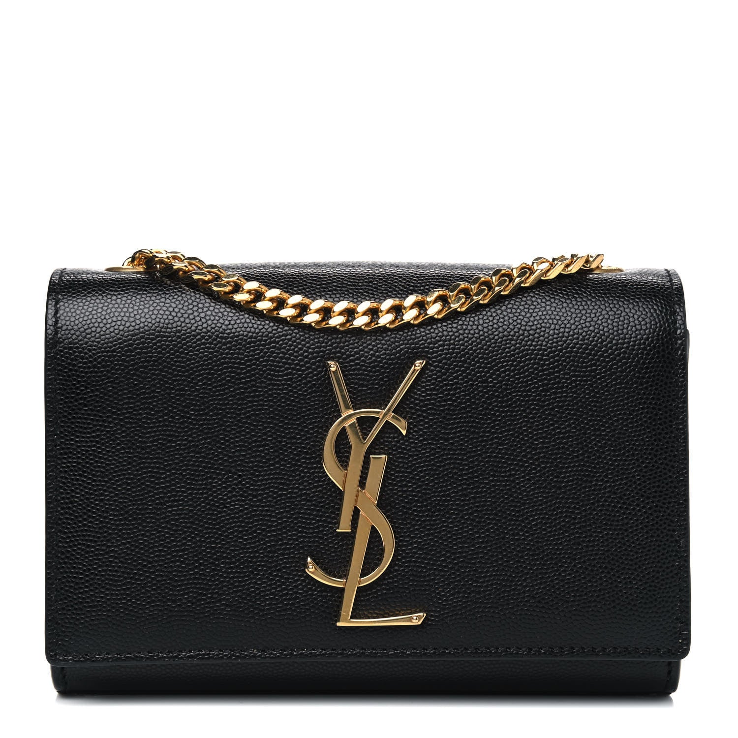 Saint Laurent Grain De Poudre Small Monogram Kate Satchel Black 1 of 5