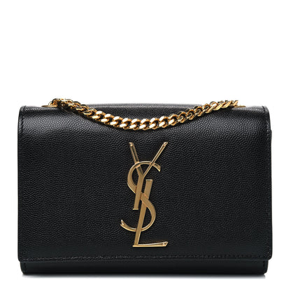 Saint Laurent Grain De Poudre Small Monogram Kate Satchel Black 1 of 5