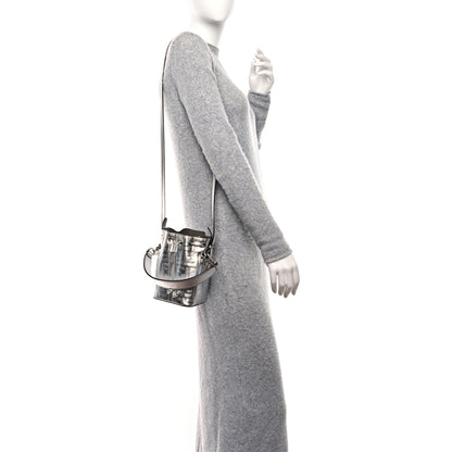 Fendi Metallic Vitello Liberty F is Fendi FF 1974 Embossed Mini Mon Tresor Bucket Bag Argento 2 of 12