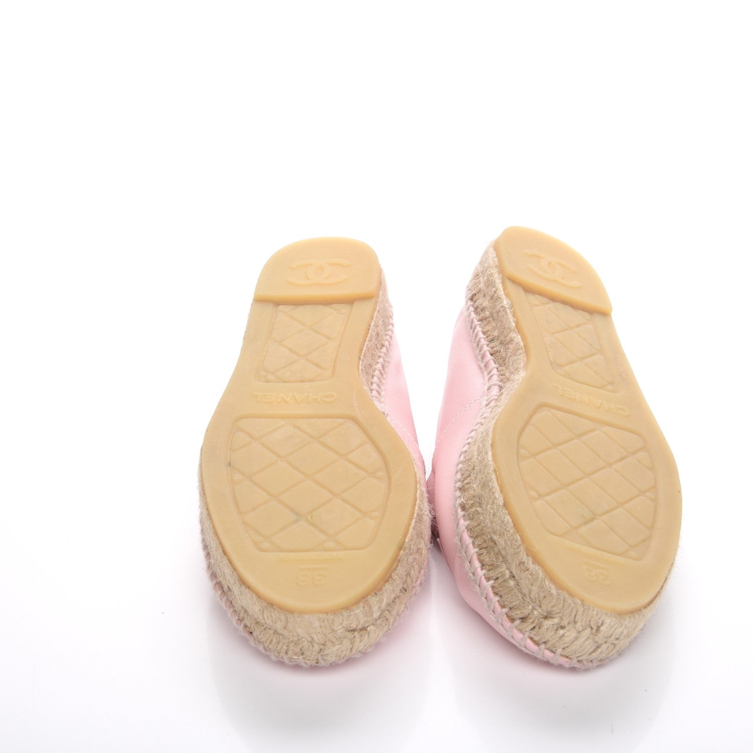 Chanel Lambskin CC Espadrilles 38 Light Pink 5 of 9