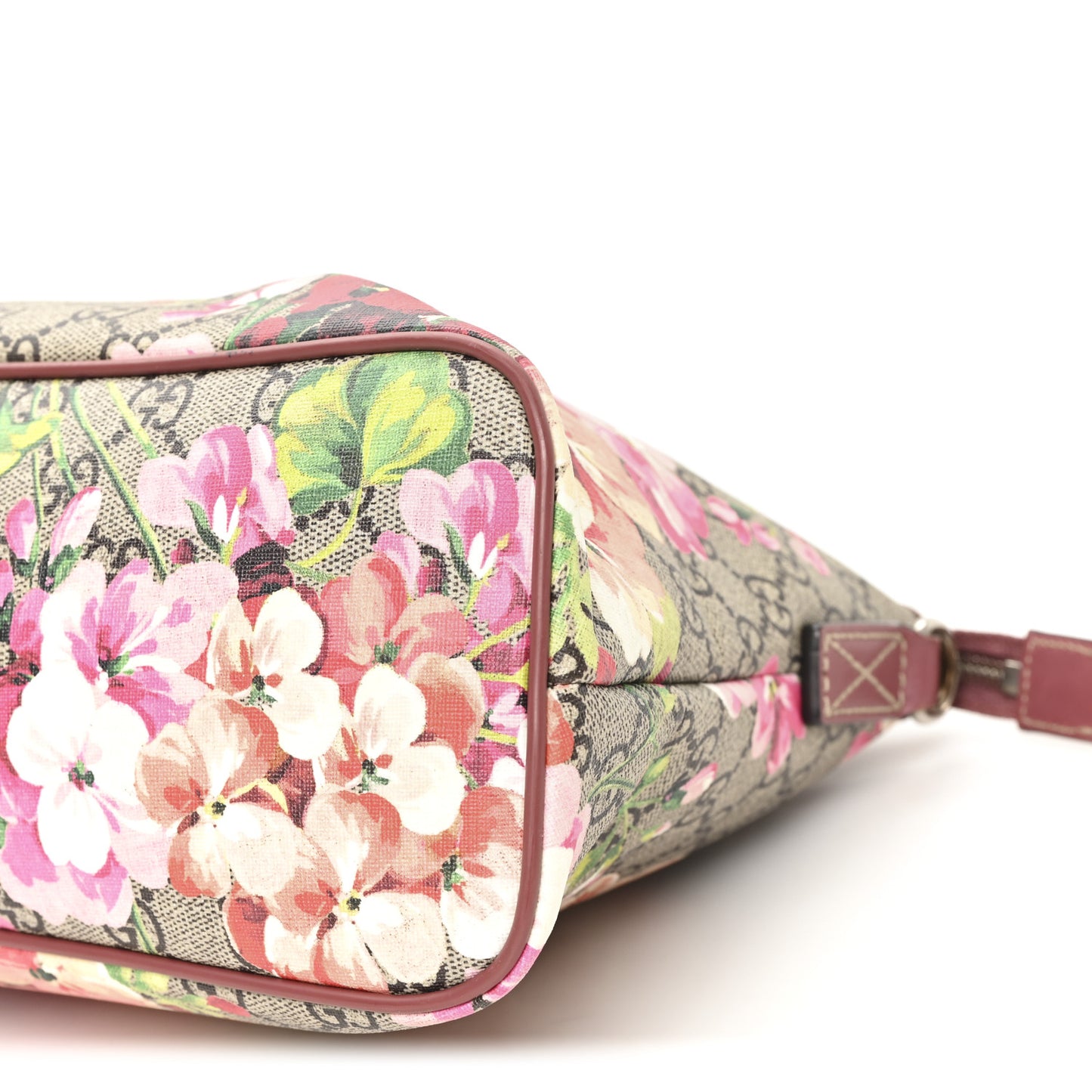 GG Supreme Monogram Blooms Small Zippered Tote Beige Multicolor Dry Rose