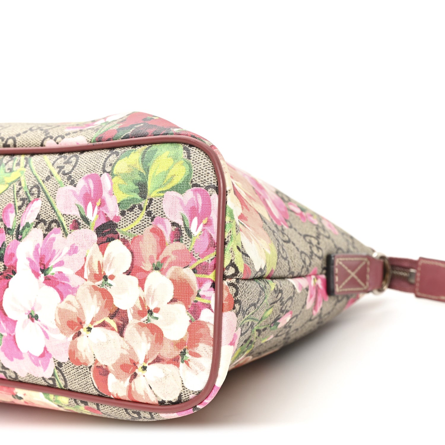 Gucci GG Supreme Monogram Blooms Small Zippered Tote Beige Multicolor Dry Rose 10 of 10