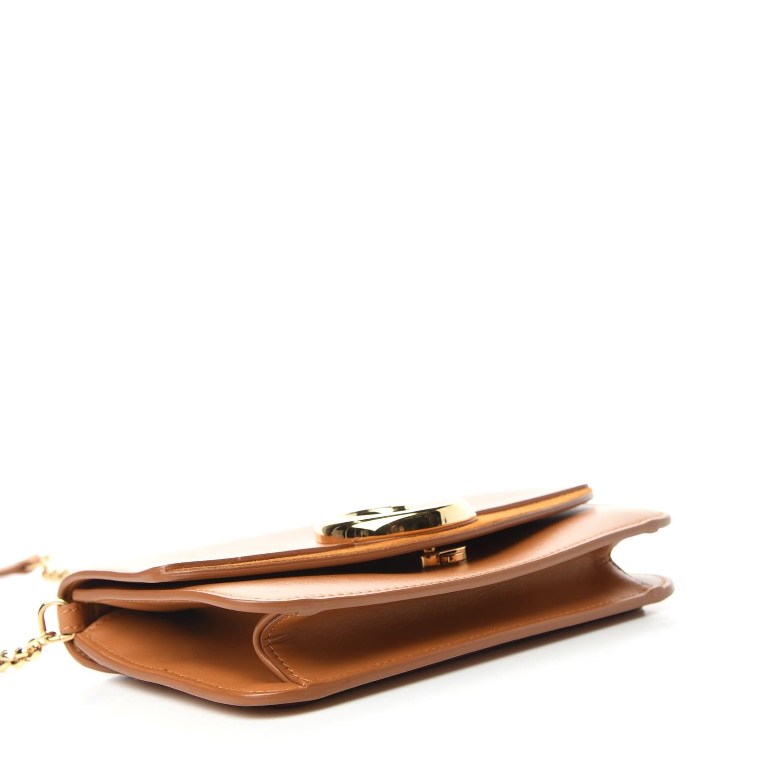 Chloe Calfskin Suede C Clutch With Chain Autumnal Brown 4 of 10