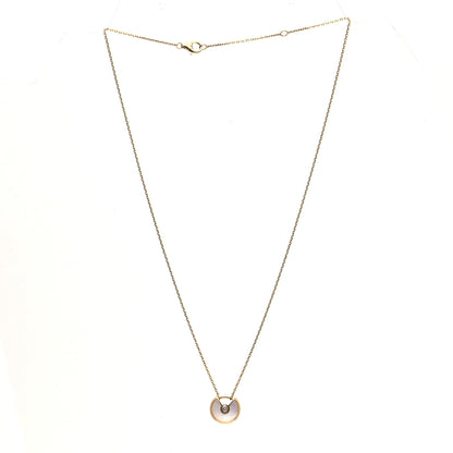 Cartier 18K Yellow Gold Diamond Mother of Pearl XS Amulette de Cartier Pendant Necklace 3 of 6
