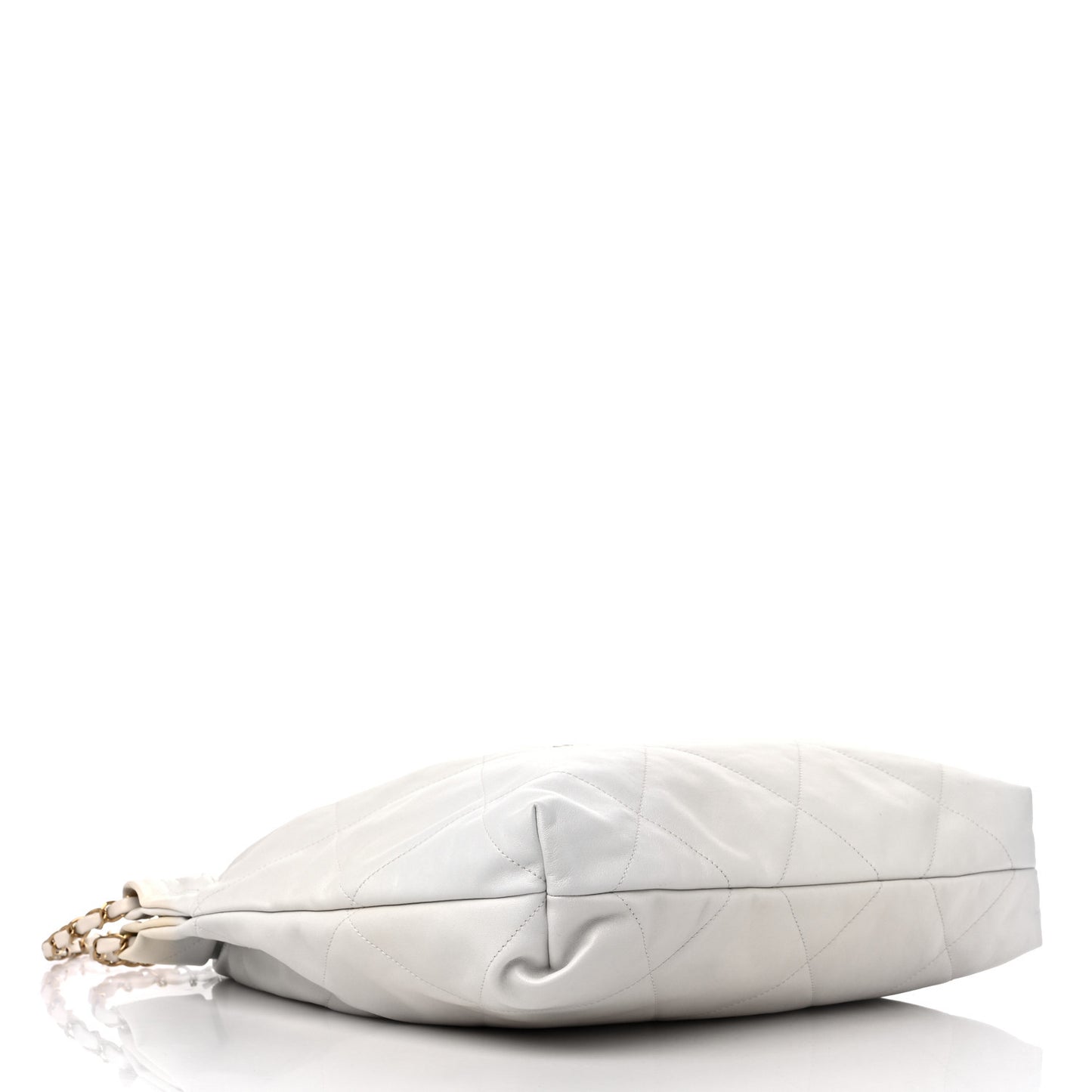Iridescent Calfskin Quilted Chanel 22 White