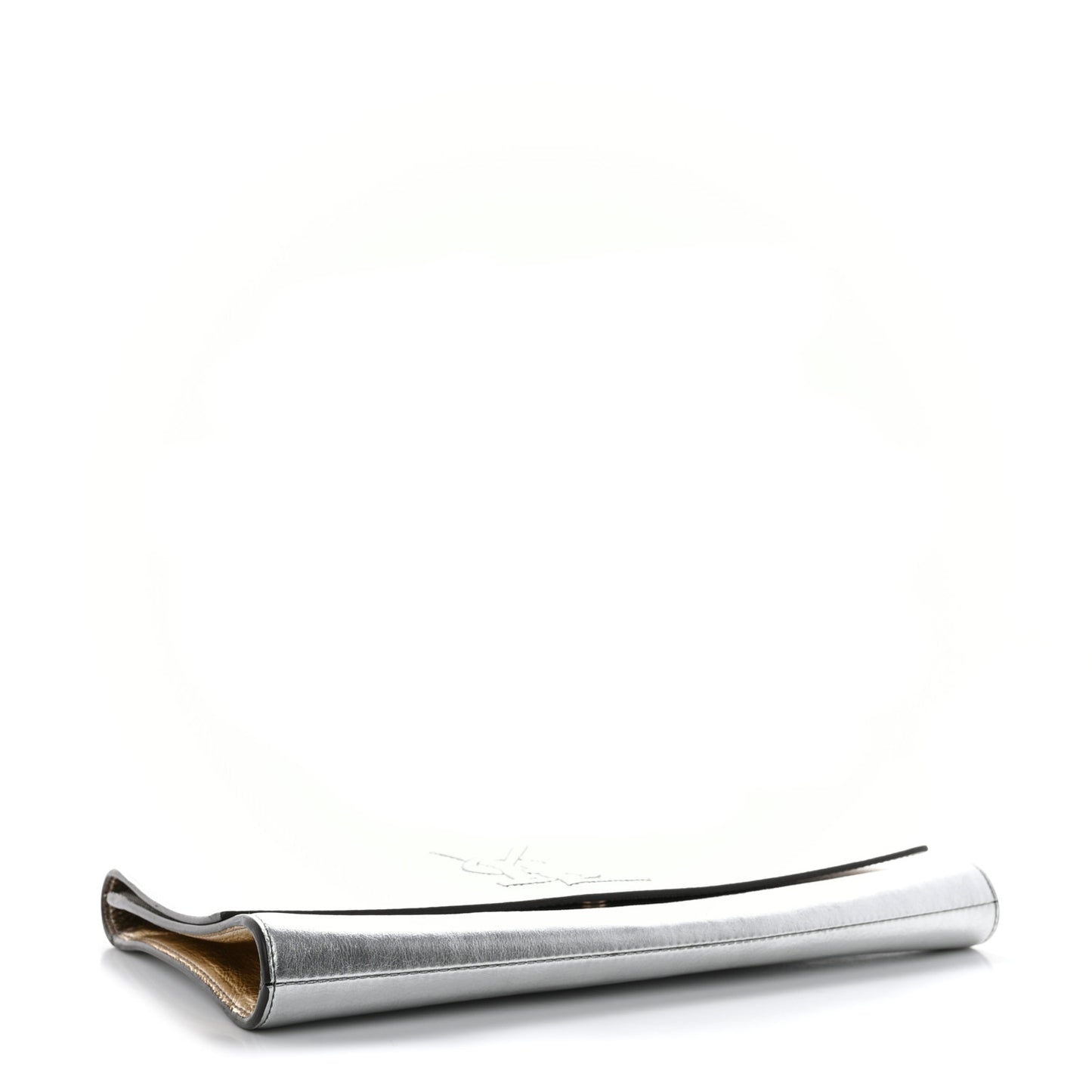 Metallic Calfskin Monogram Large Belle De Jour Clutch Silver