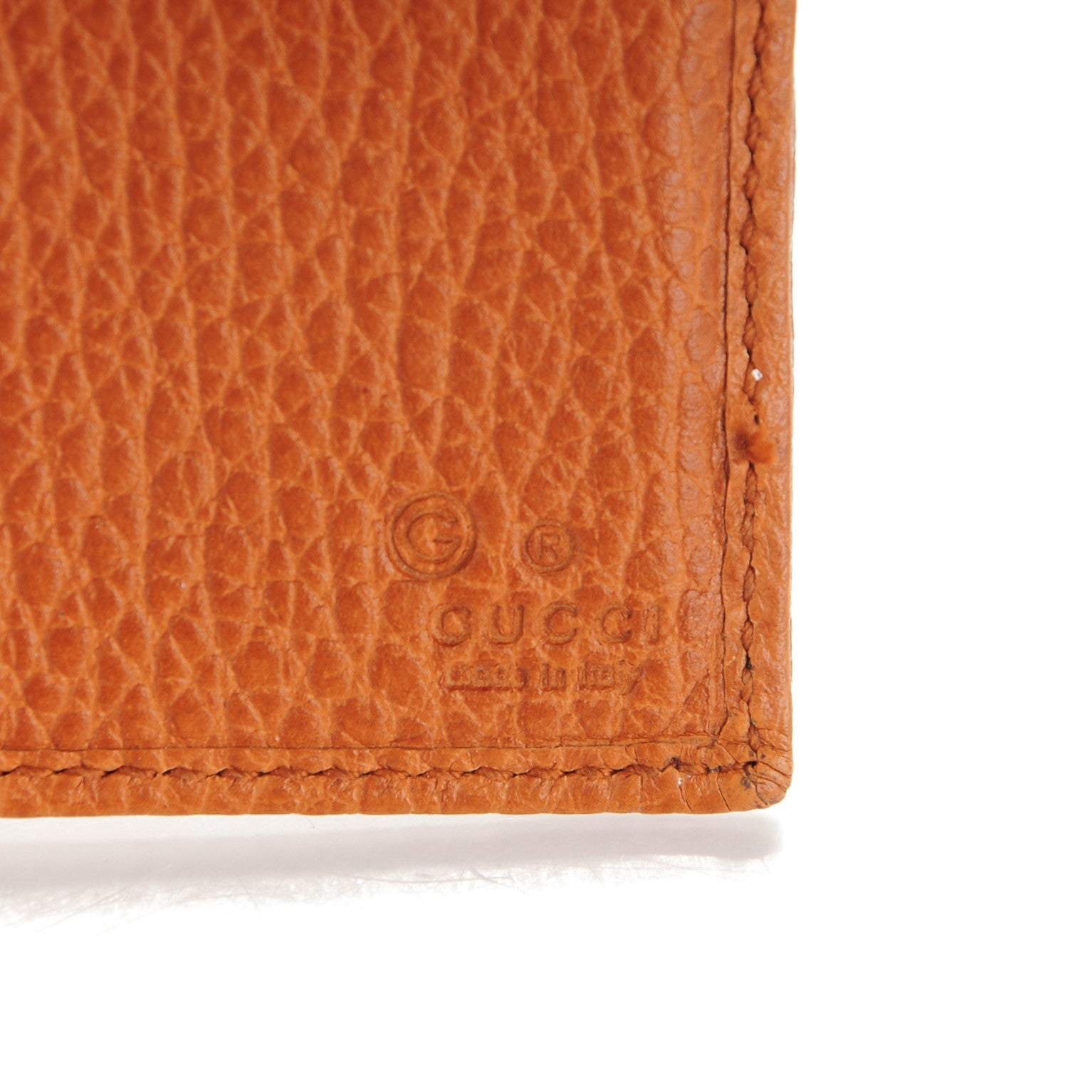Gucci Pebbled Calfskin Web Bi-Fold Wallet Tan 6 of 7