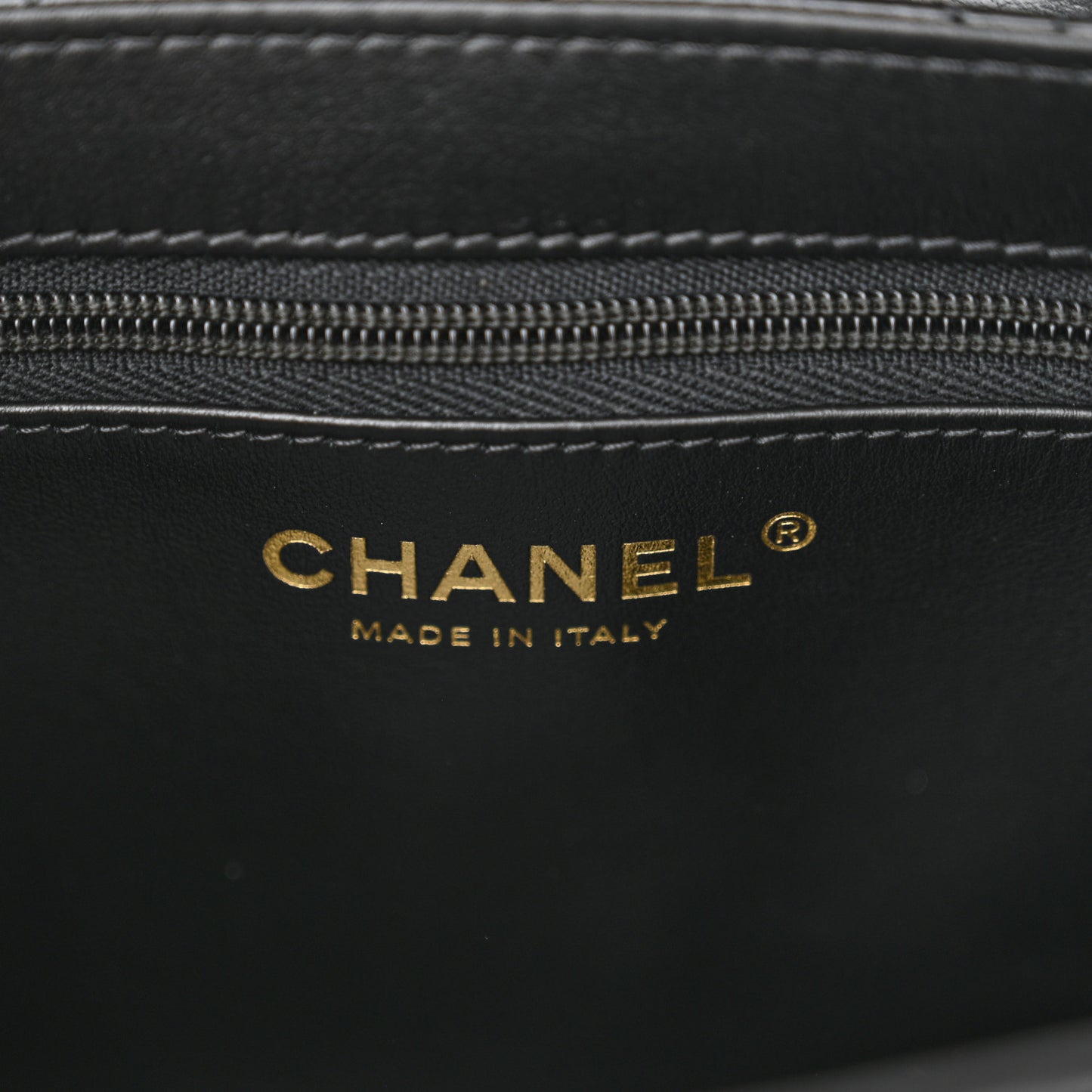 Shiny Aged Calfskin Quilted Nano Kelly Shopper Black