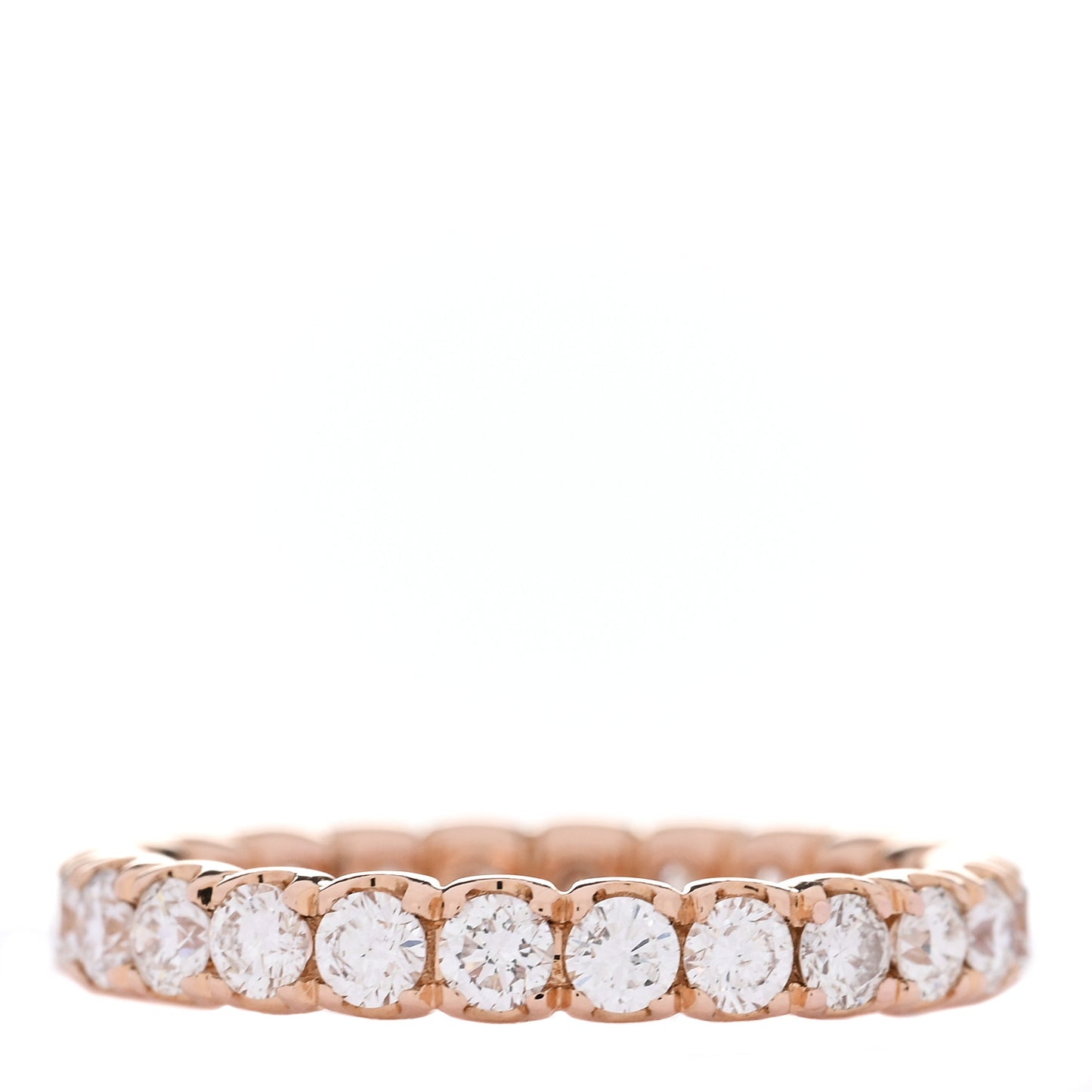 18K Rose Gold Diamond 1.08ct Full Eternity Band Ring 53 6.25