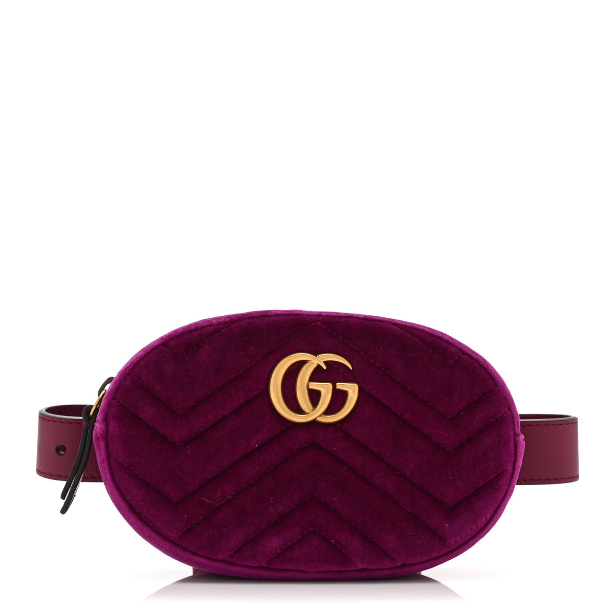 Gucci Velvet Matelasse GG Marmont Belt Bag 85 34 Fuchsia Violet Cyclamen 1 of 11