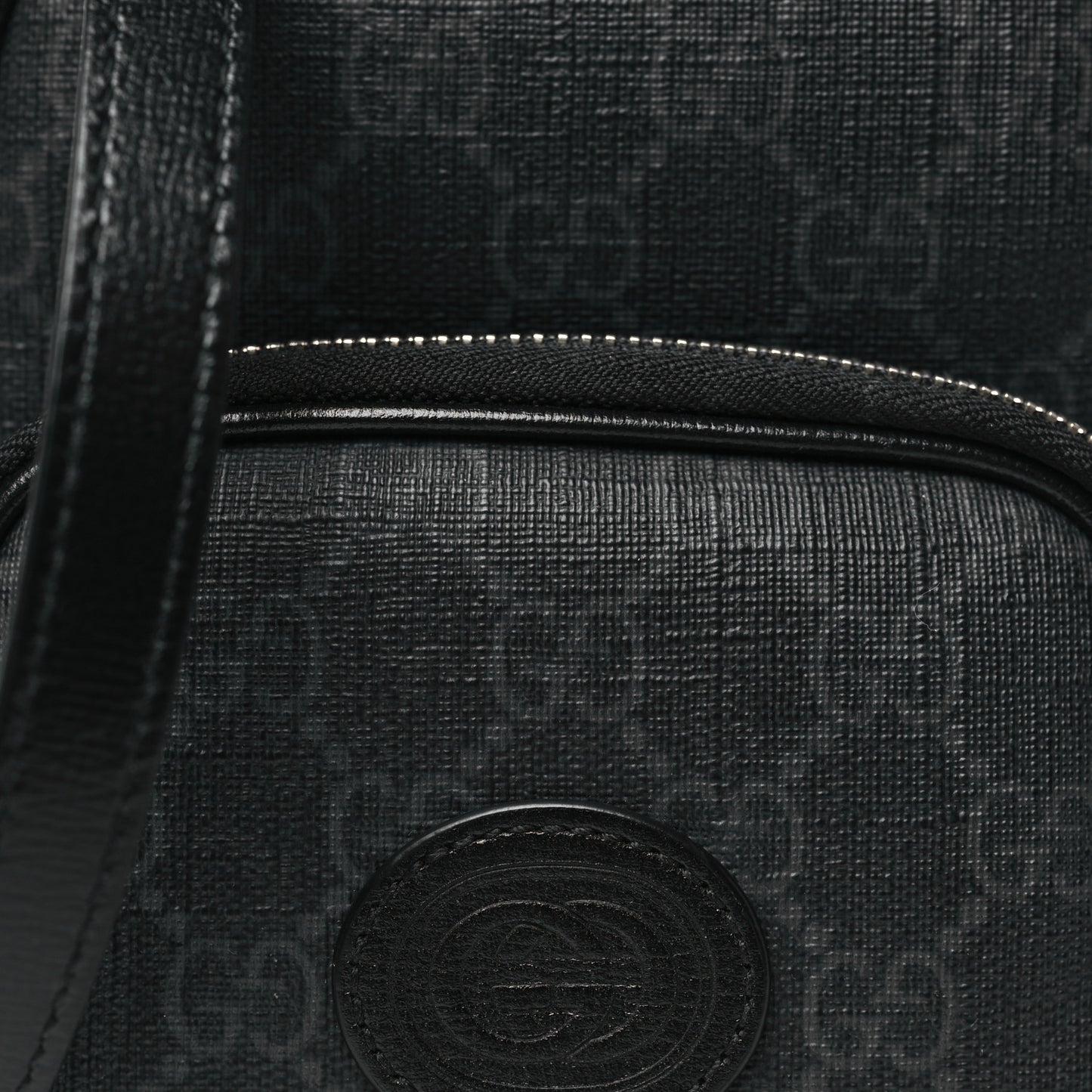GG Supreme Monogram Azalea Calfskin Mini Retro Interlocking G Bag Black
