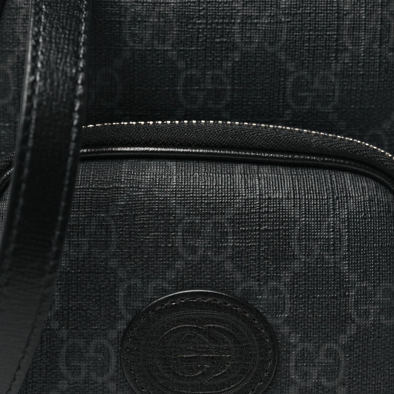 Gucci GG Supreme Monogram Azalea Calfskin Mini Retro Interlocking G Bag Black 8 of 10
