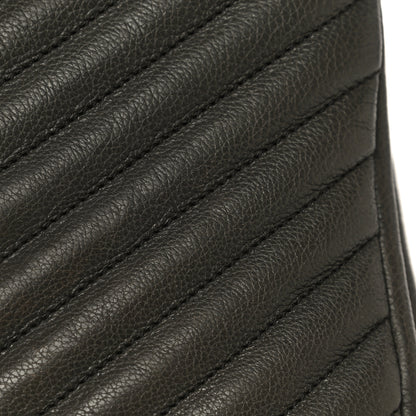Saint Laurent Sheepskin Matelasse Chevron Monogram Medium College Bag Asphalt 11 of 12