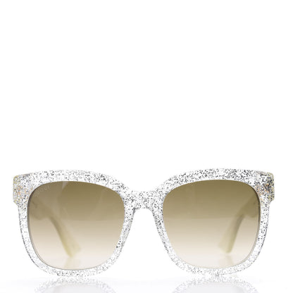 Gucci Acetate Glitter Sunglasses GG0034S Silver 2 of 8
