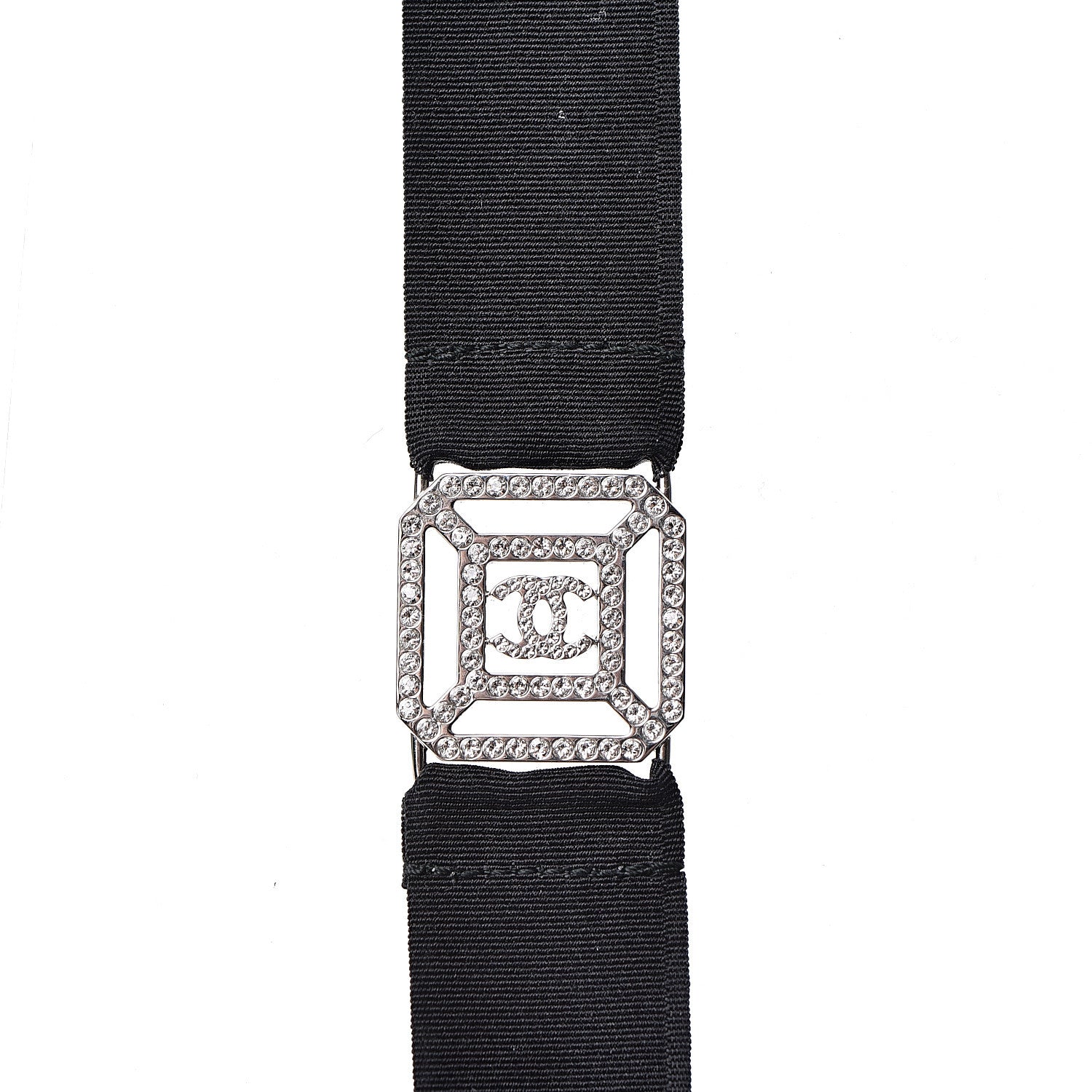 Chanel Crystal CC Cross Lanyard Necklace Black Silver 4 of 6