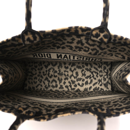 Christian Dior Canvas Mizza Embroidered Large Leopard Book Tote Beige 5 of 10