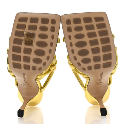 Bottega Veneta Metallic Nappa Reflection Weave Stretch Mules Sandals 37.5 Gold 7 of 13