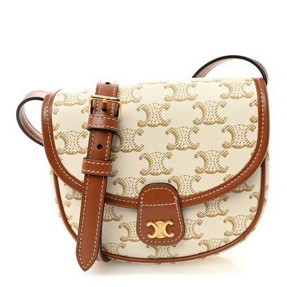 Celine Triomphe Canvas Calfskin Mini Besace Bag White 1 of 13