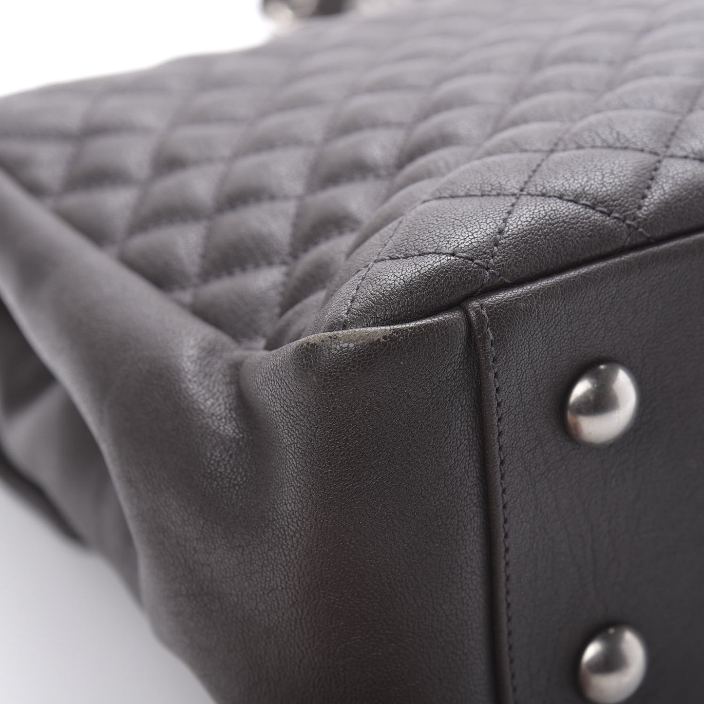 Sheepskin Tri-quilt Monogram Large College Satchel Asphalt