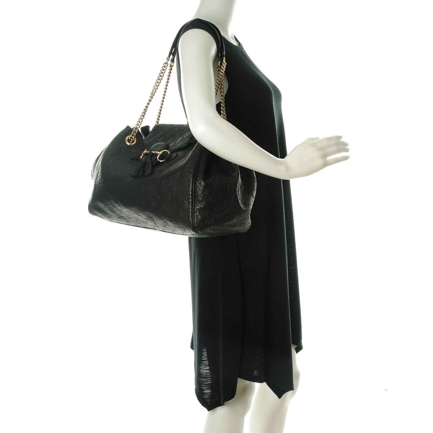 Gucci Guccissima Medium Emily Shoulder Bag Black 2 of 7