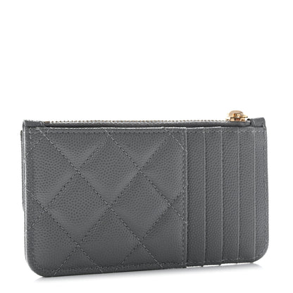 Chanel Caviar Quilted Flap Zip Card Holder Grey 3 of 7
